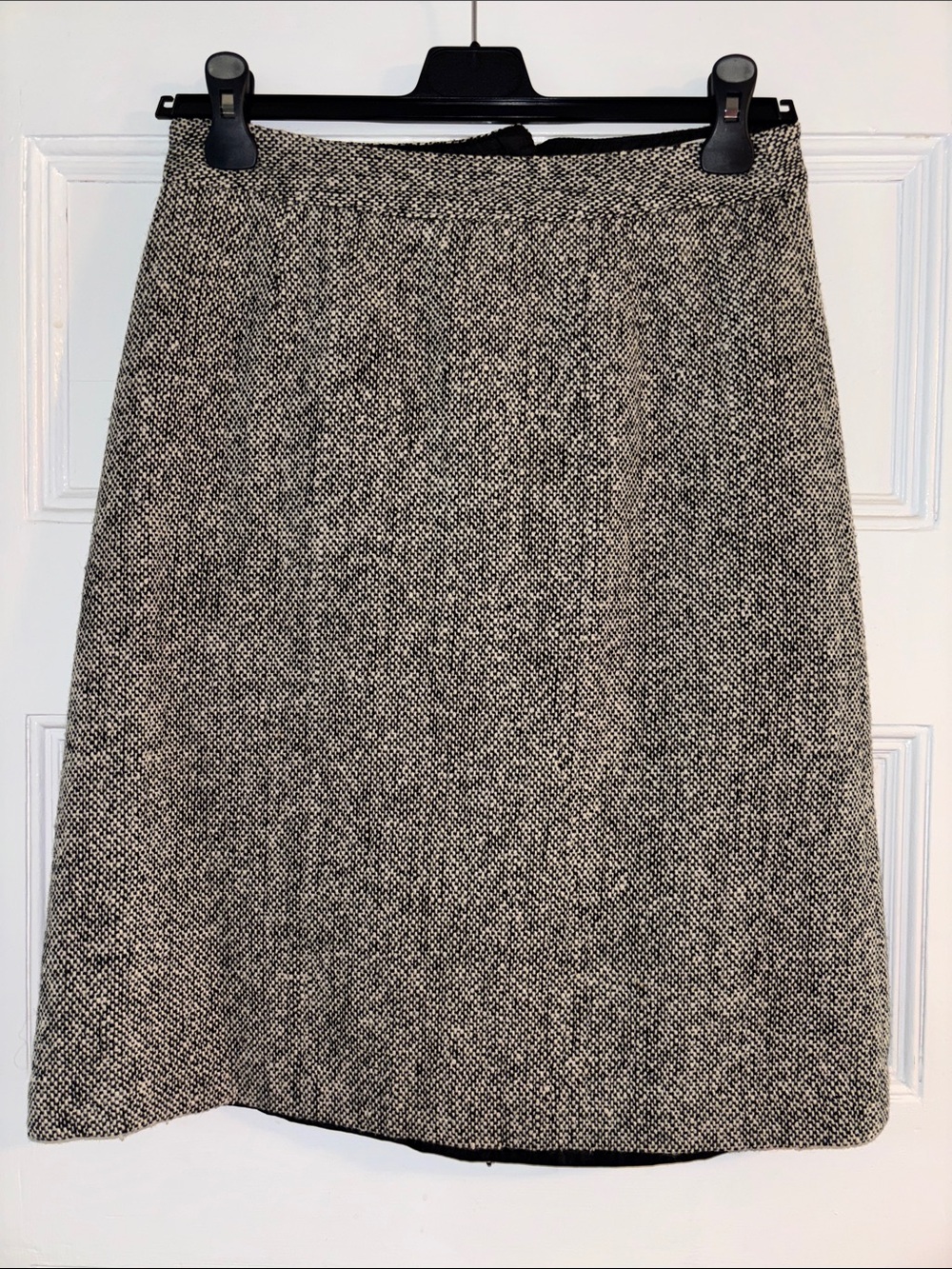 Isaac Mizrahi Black and Cream A-Line Tweed Skirt